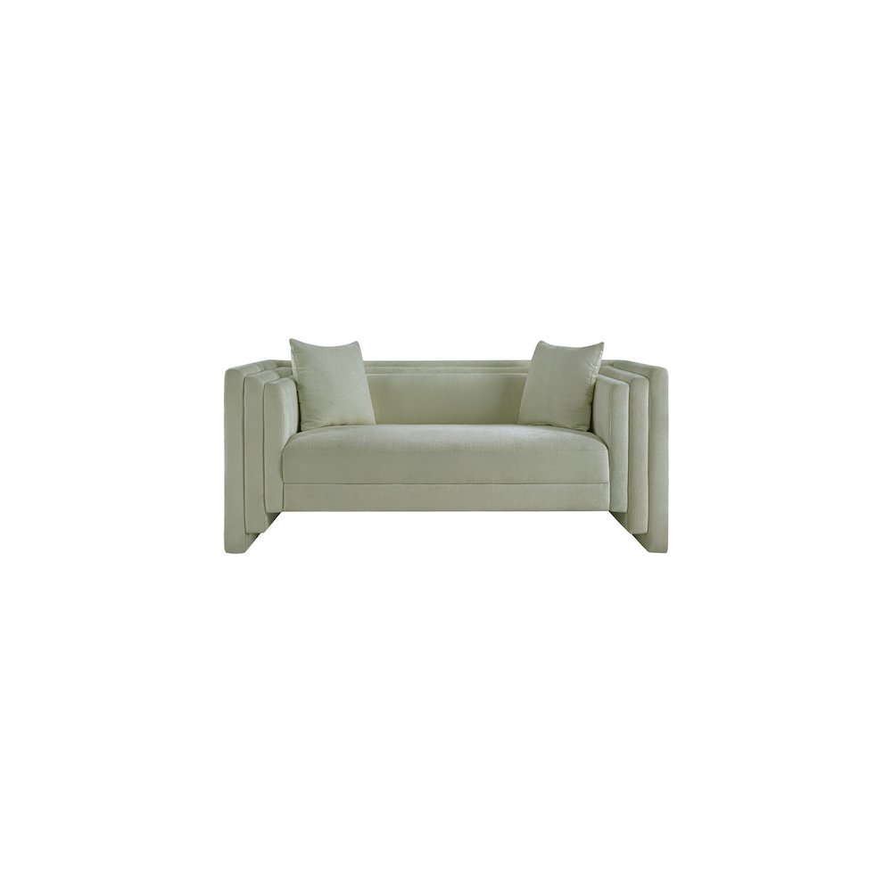 Everett Mint Chenille Fabric Loveseat. Picture 2
