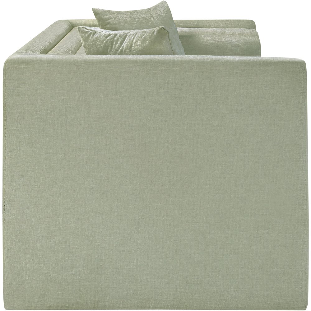 Everett Mint Chenille Fabric Loveseat. Picture 3