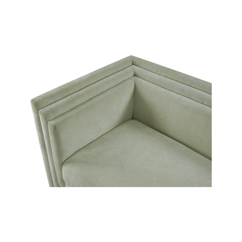 Everett Mint Chenille Fabric Loveseat. Picture 7