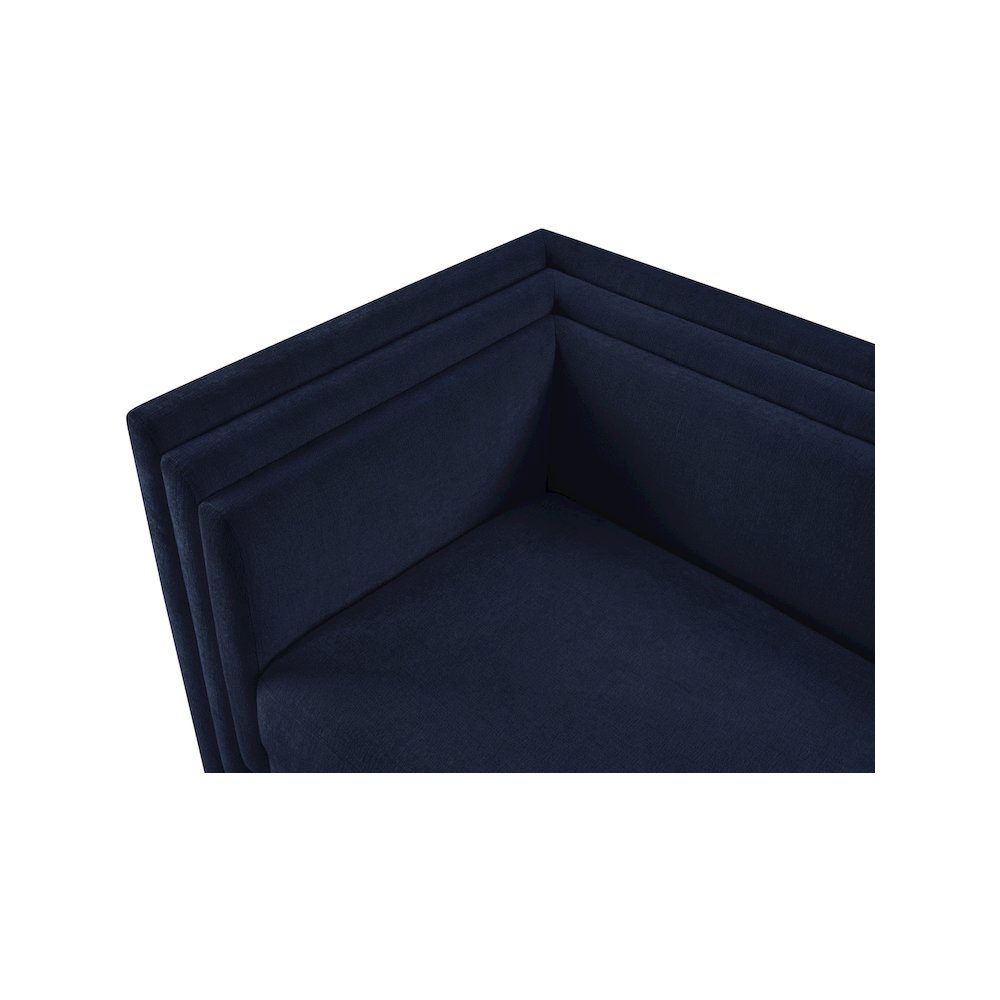 Everett Navy Chenille Fabric Loveseat. Picture 7