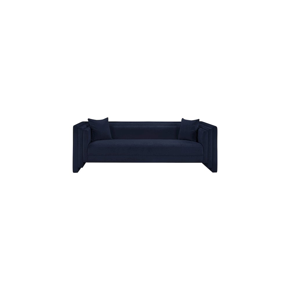 Everett Navy Chenille Fabric Sofa. Picture 2
