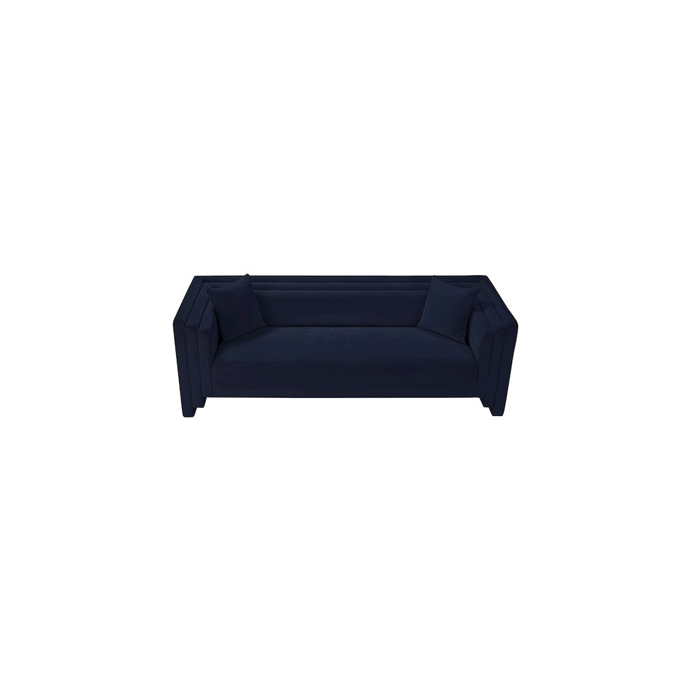 Everett Navy Chenille Fabric Sofa. Picture 5