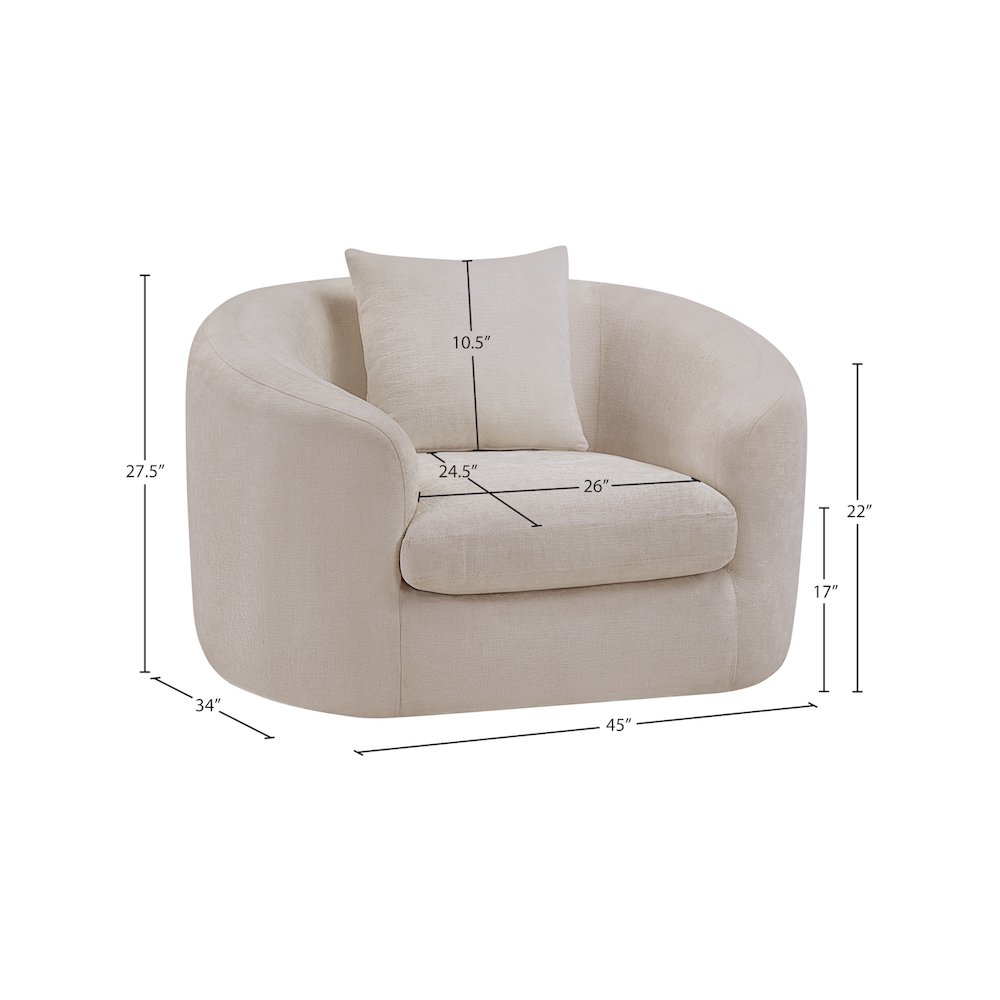 Penelope Beige Chenille Fabric Chair. Picture 12