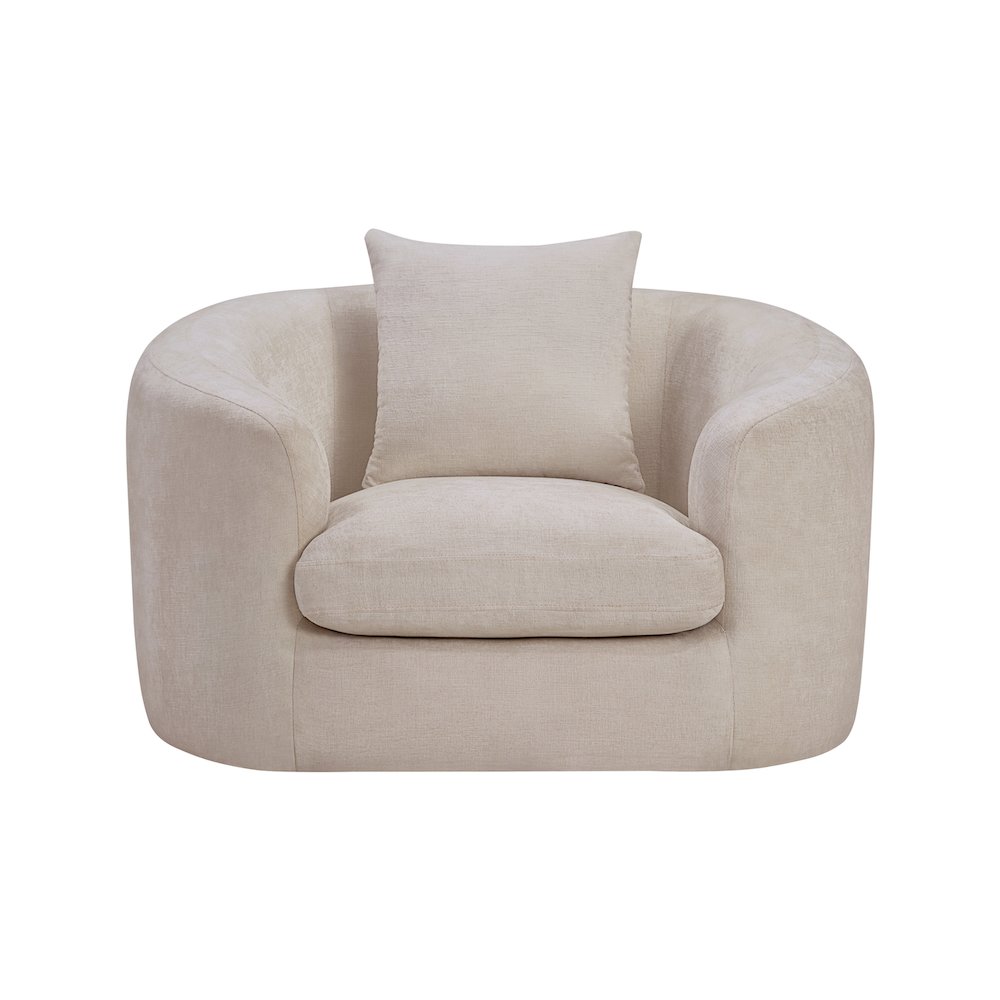 Penelope Beige Chenille Fabric Chair. Picture 2