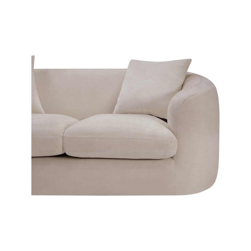 Penelope Beige Chenille Fabric Loveseat. Picture 9