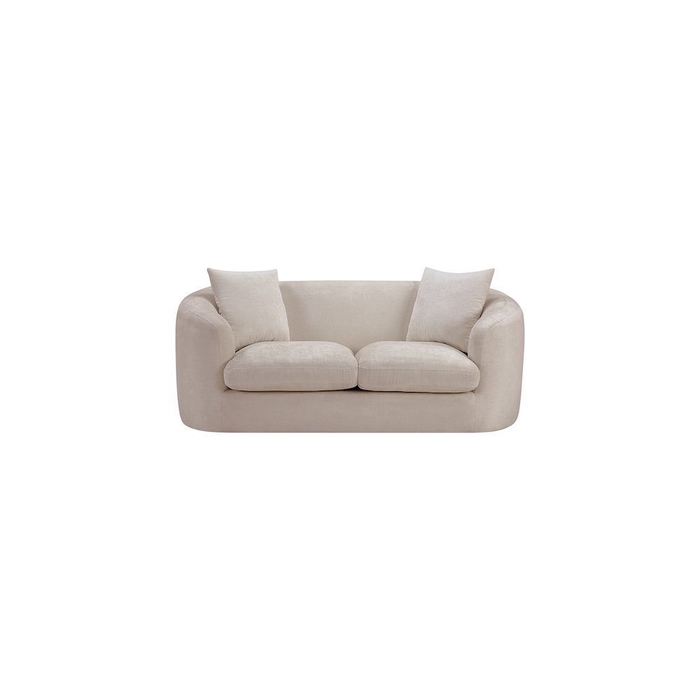 Penelope Beige Chenille Fabric Loveseat. Picture 2
