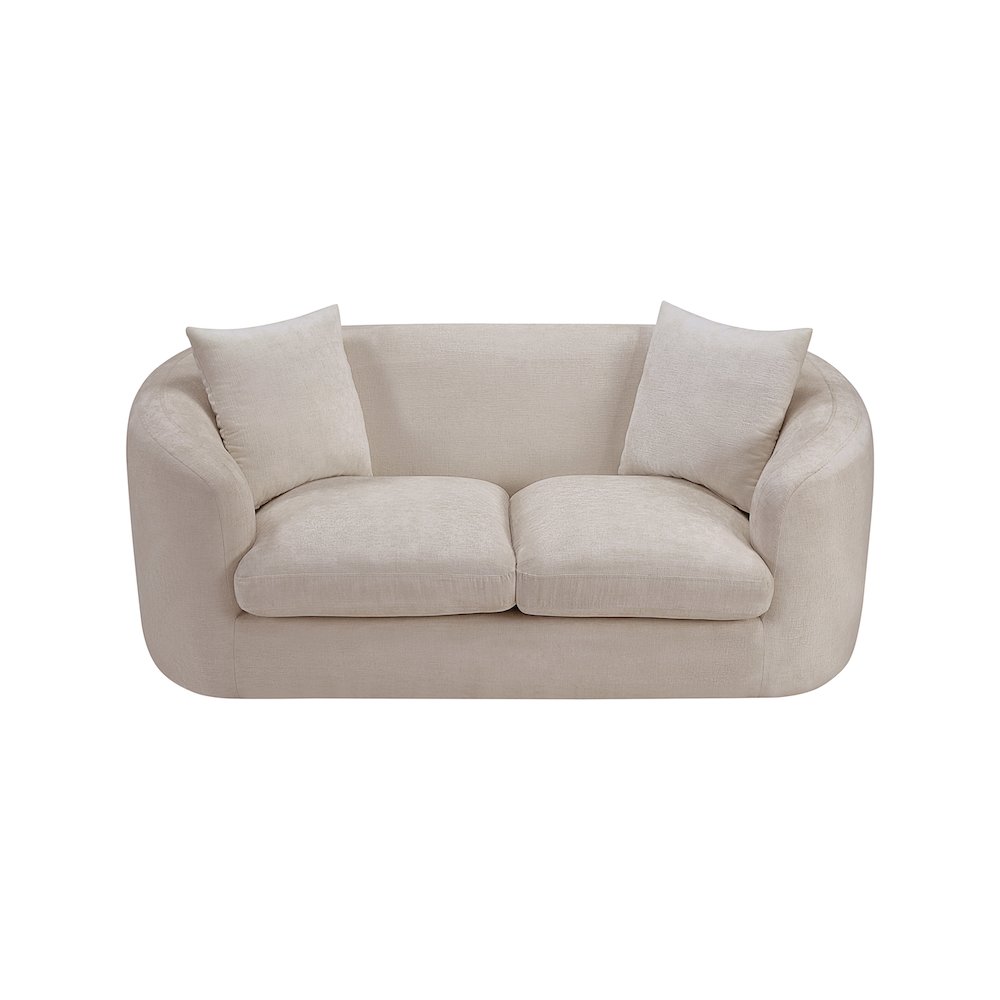Penelope Beige Chenille Fabric Loveseat. Picture 5