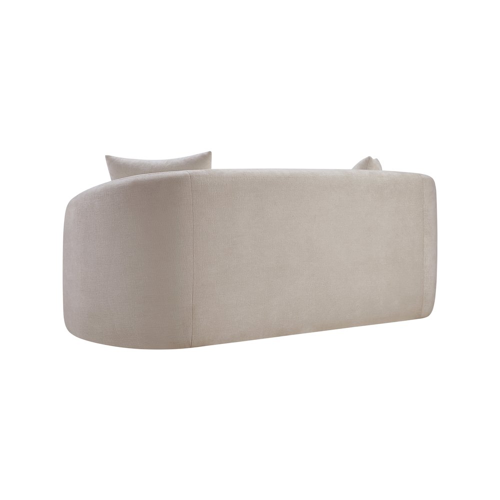 Penelope Beige Chenille Fabric Loveseat. Picture 6