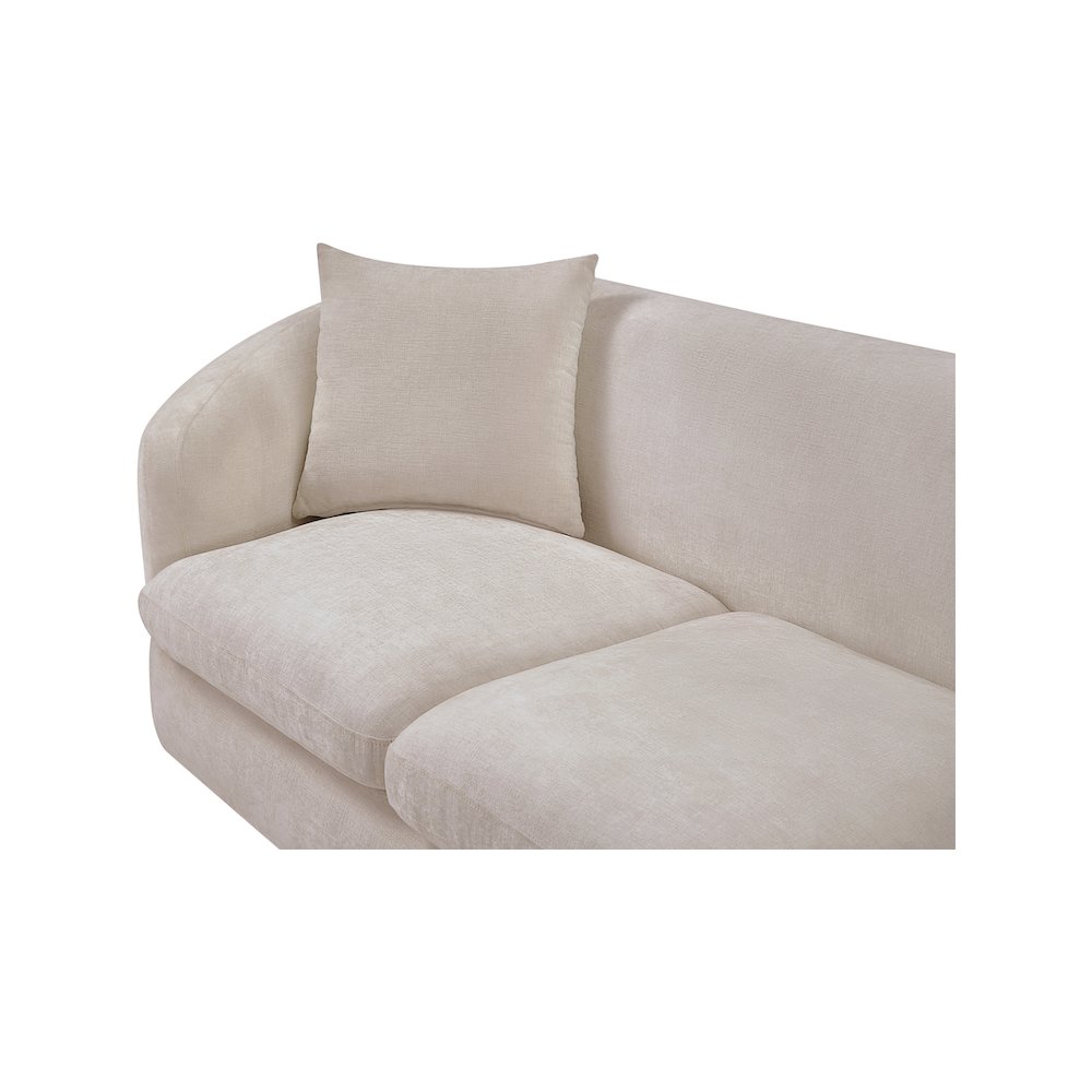 Penelope Beige Chenille Fabric Loveseat. Picture 7