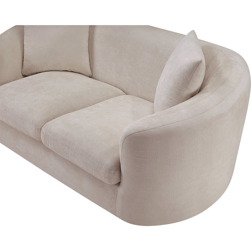 Penelope Beige Chenille Fabric Loveseat. Picture 8