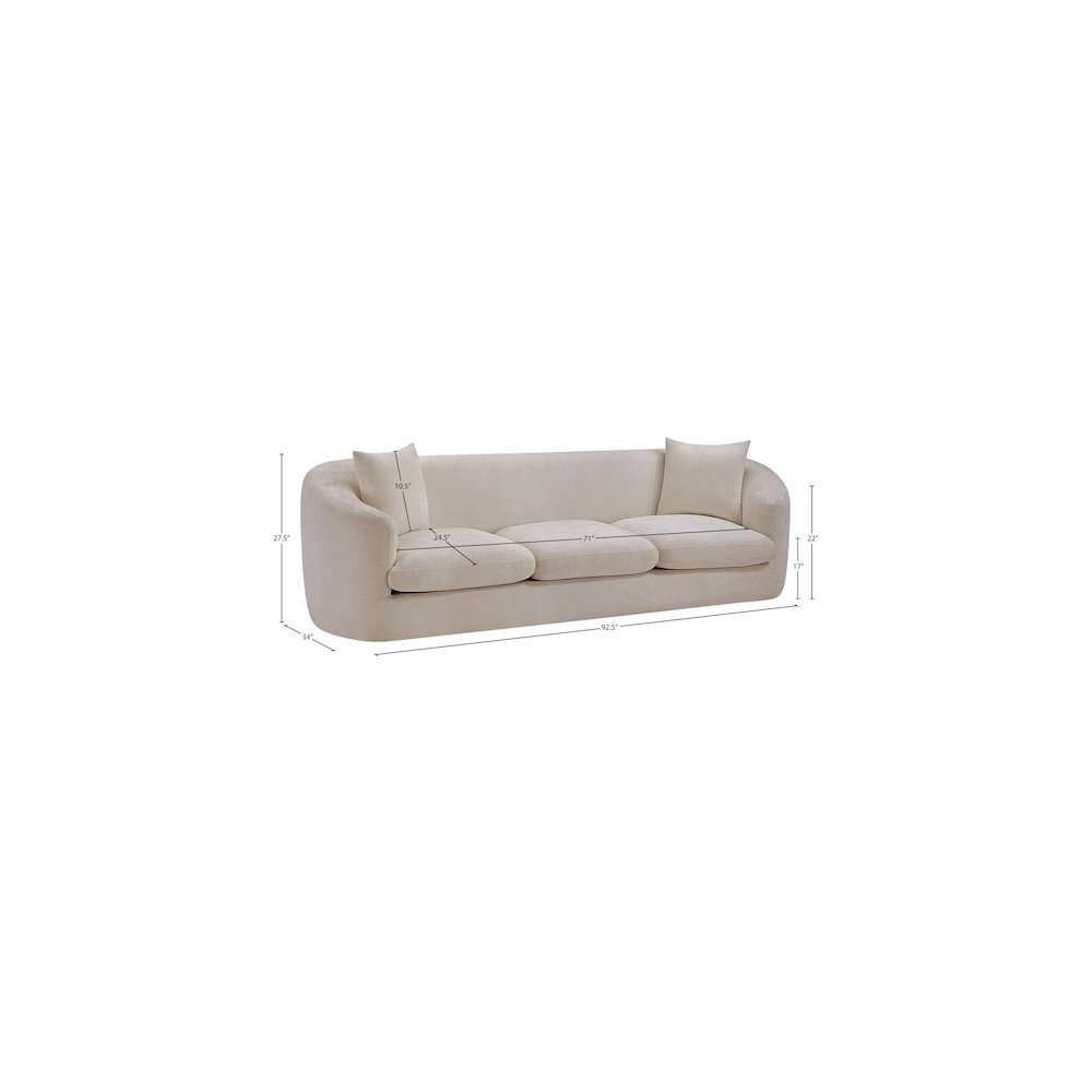 Penelope Beige Chenille Fabric Sofa. Picture 14