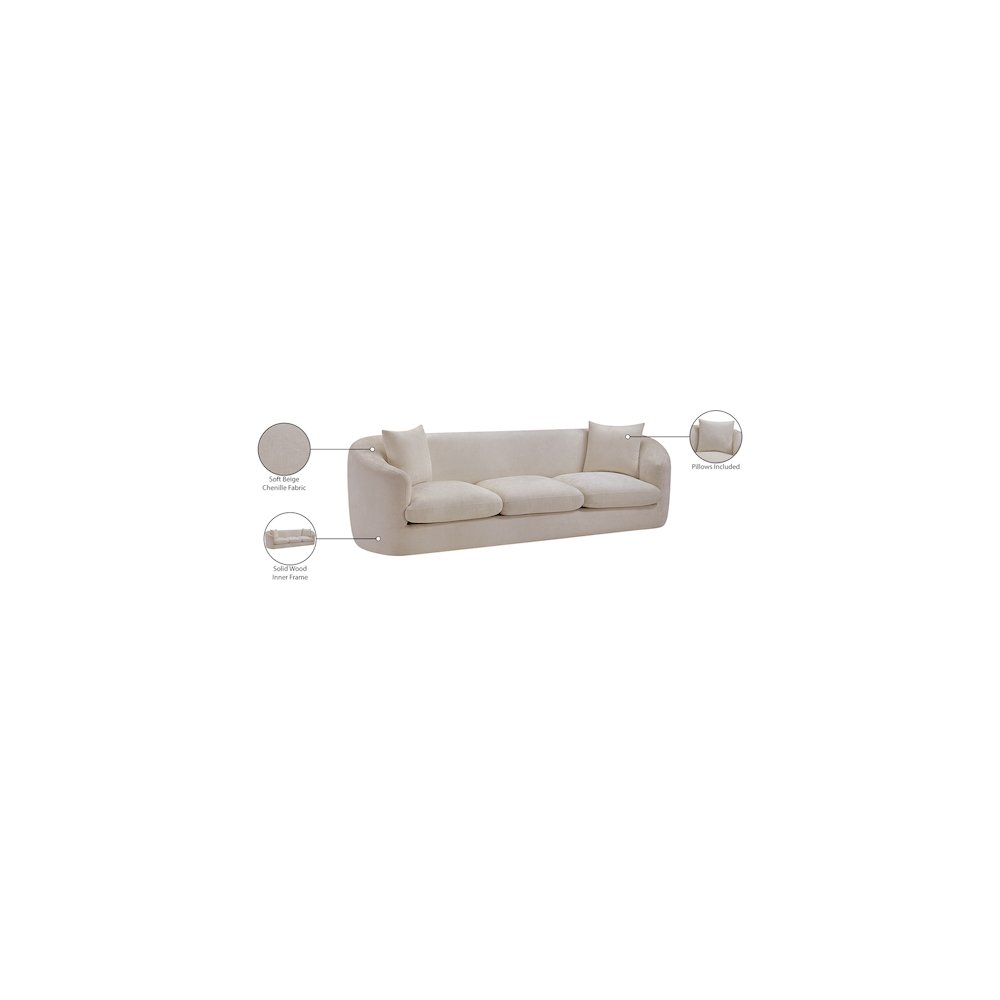 Penelope Beige Chenille Fabric Sofa. Picture 15