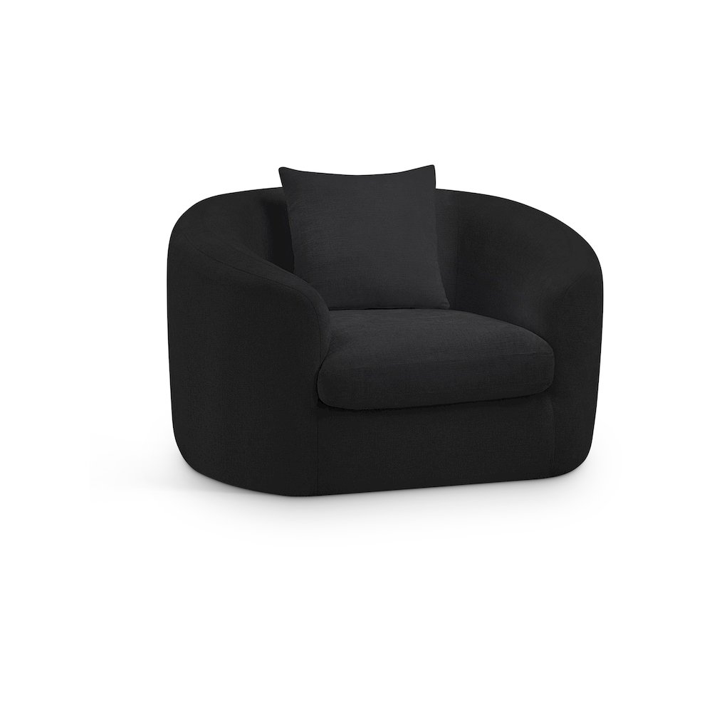 Penelope Black Chenille Fabric Chair. Picture 1
