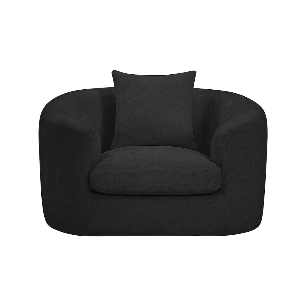 Penelope Black Chenille Fabric Chair. Picture 2
