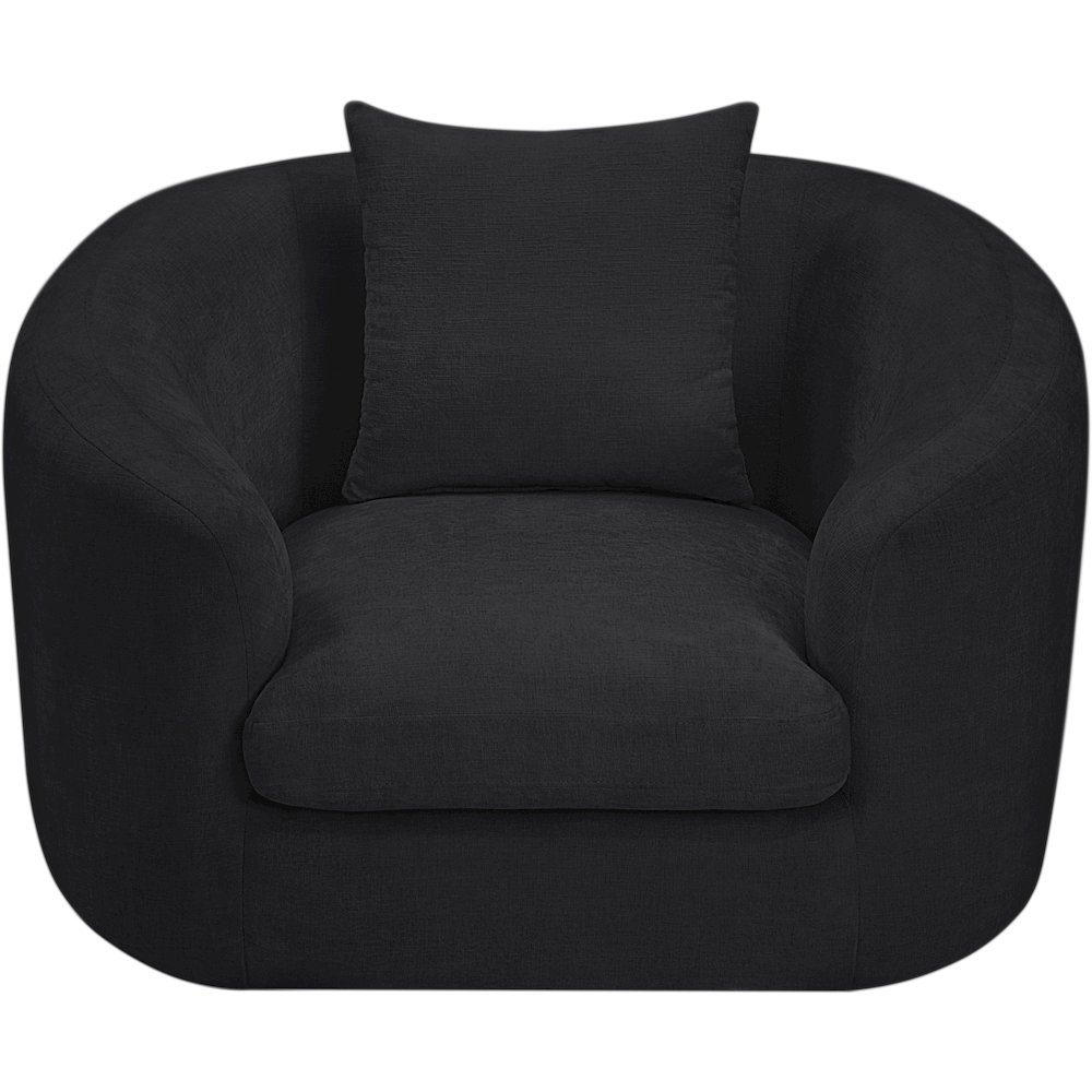 Penelope Black Chenille Fabric Chair. Picture 5