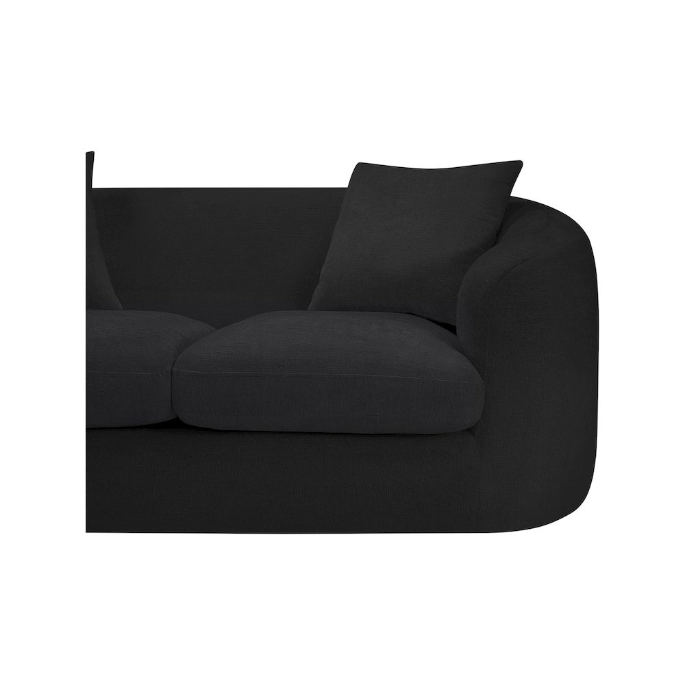 Penelope Black Chenille Fabric Loveseat. Picture 9