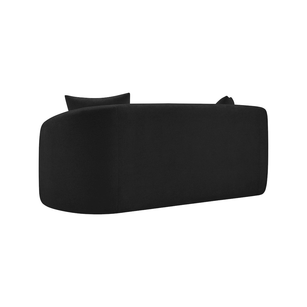 Penelope Black Chenille Fabric Loveseat. Picture 6