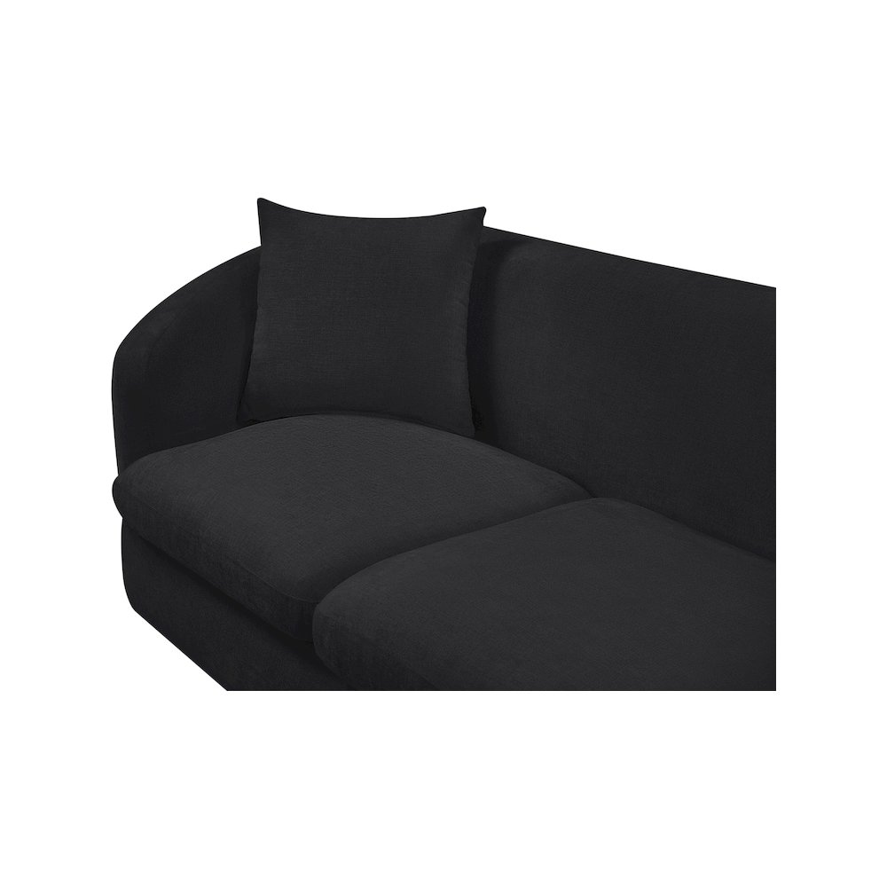 Penelope Black Chenille Fabric Loveseat. Picture 7