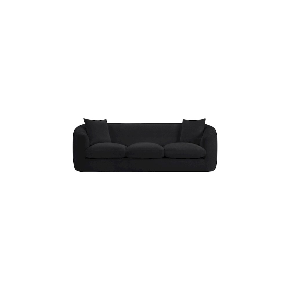 Penelope Black Chenille Fabric Sofa. Picture 2