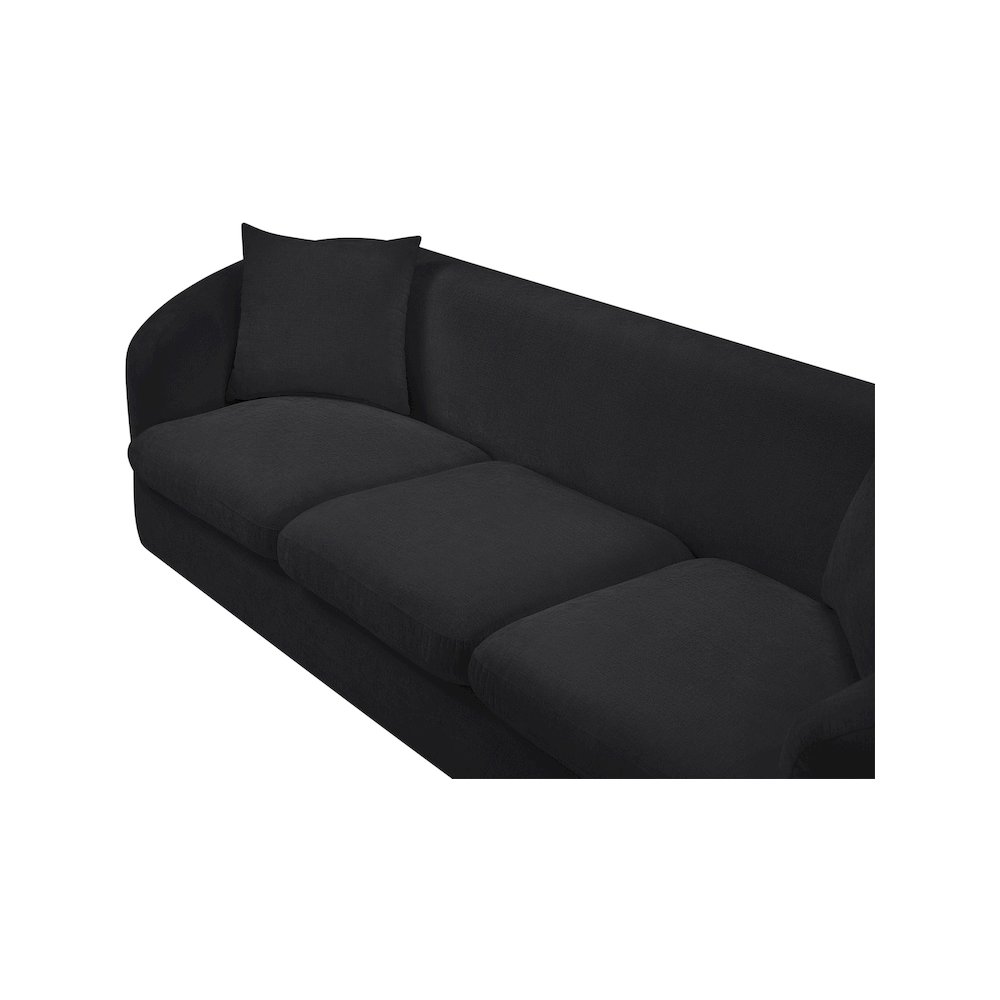 Penelope Black Chenille Fabric Sofa. Picture 7