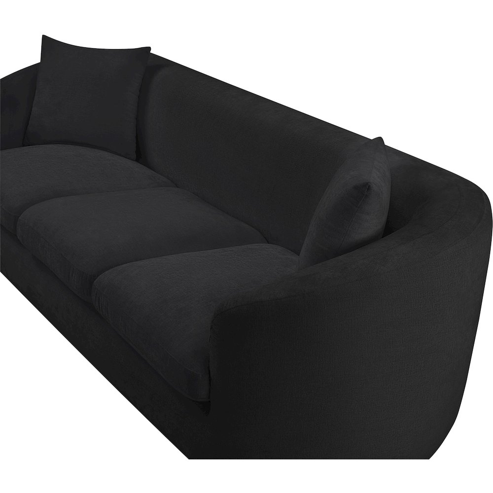 Penelope Black Chenille Fabric Sofa. Picture 8