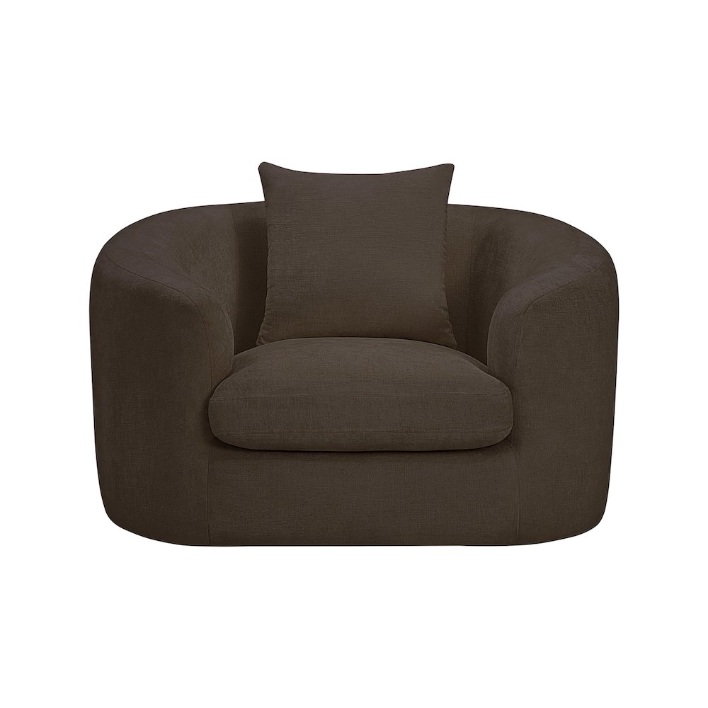 Penelope Brown Chenille Fabric Chair. Picture 2