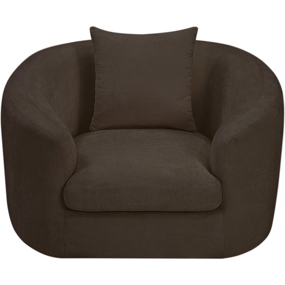 Penelope Brown Chenille Fabric Chair. Picture 5