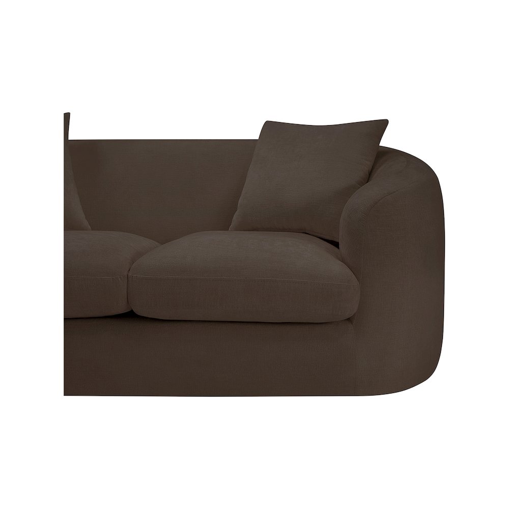 Penelope Brown Chenille Fabric Loveseat. Picture 9