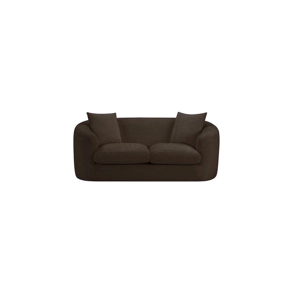 Penelope Brown Chenille Fabric Loveseat. Picture 2