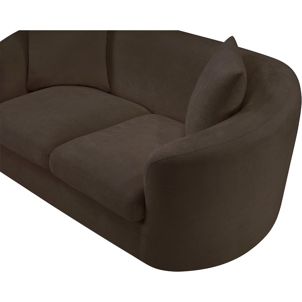 Penelope Brown Chenille Fabric Loveseat. Picture 8
