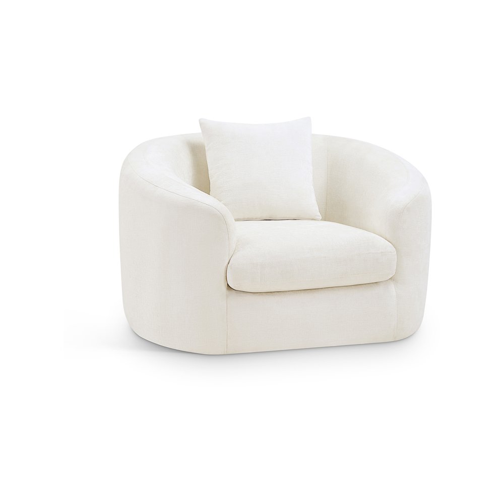 Penelope Cream Chenille Fabric Chair. Picture 1
