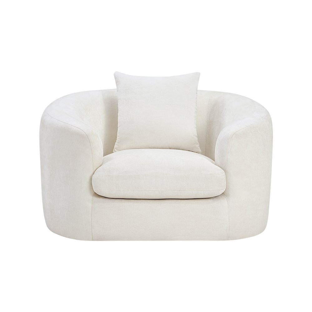 Penelope Cream Chenille Fabric Chair. Picture 2