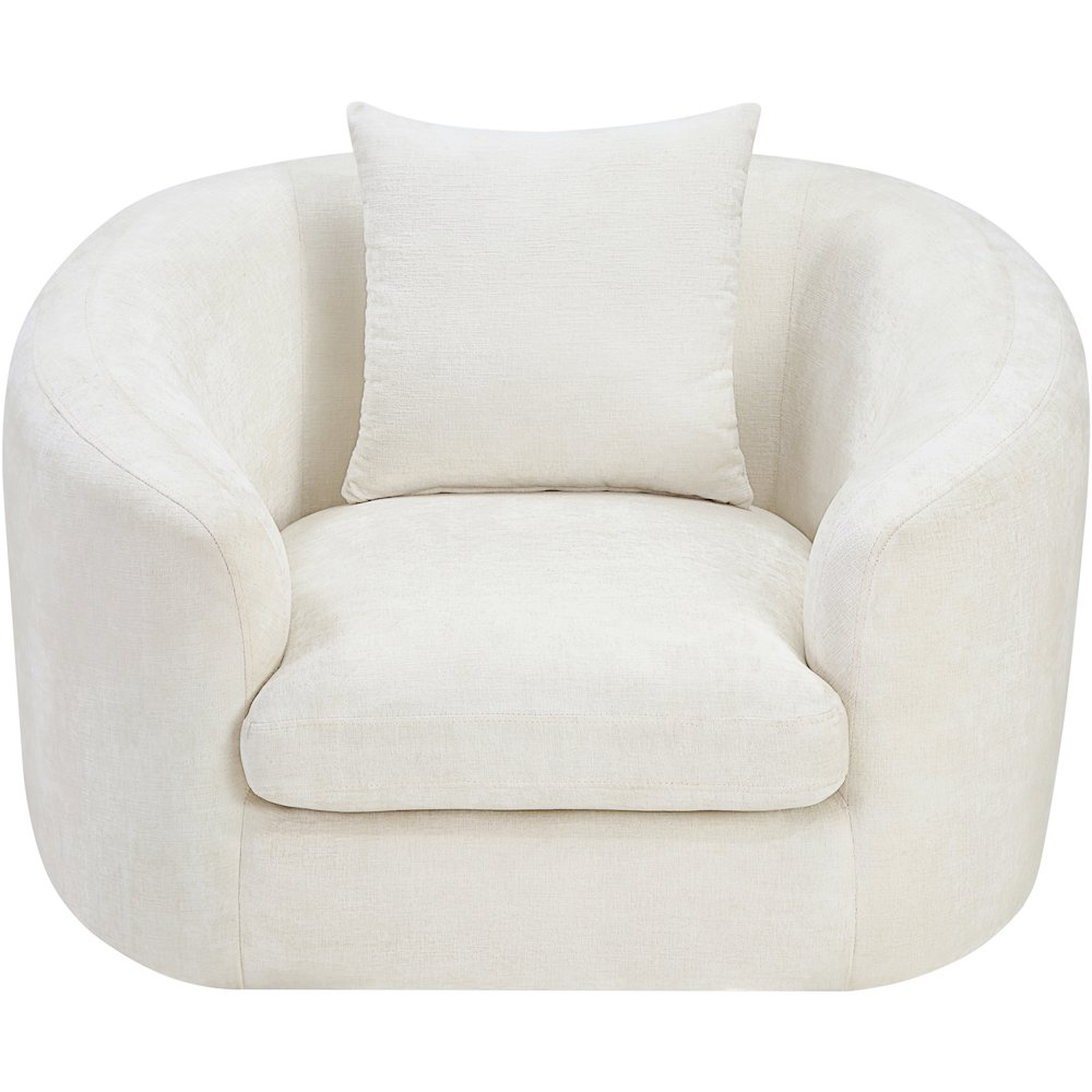 Penelope Cream Chenille Fabric Chair. Picture 5