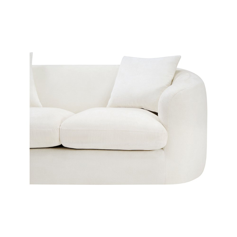 Penelope Cream Chenille Fabric Loveseat. Picture 9