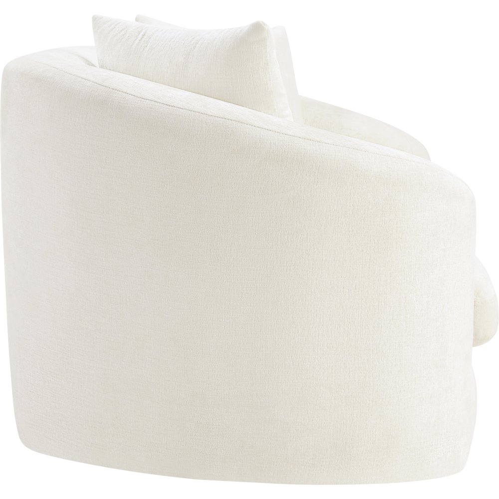 Penelope Cream Chenille Fabric Loveseat. Picture 3