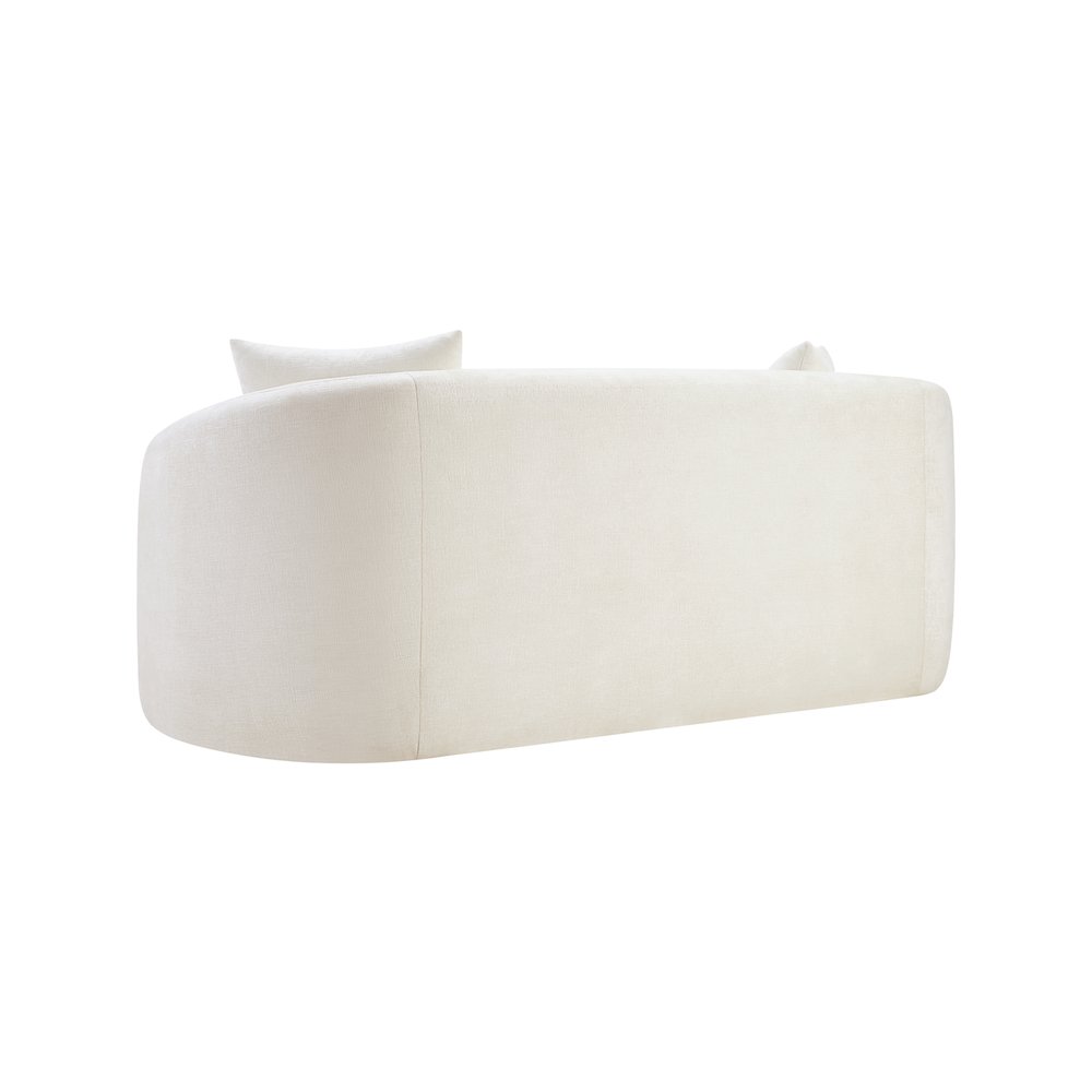 Penelope Cream Chenille Fabric Loveseat. Picture 6