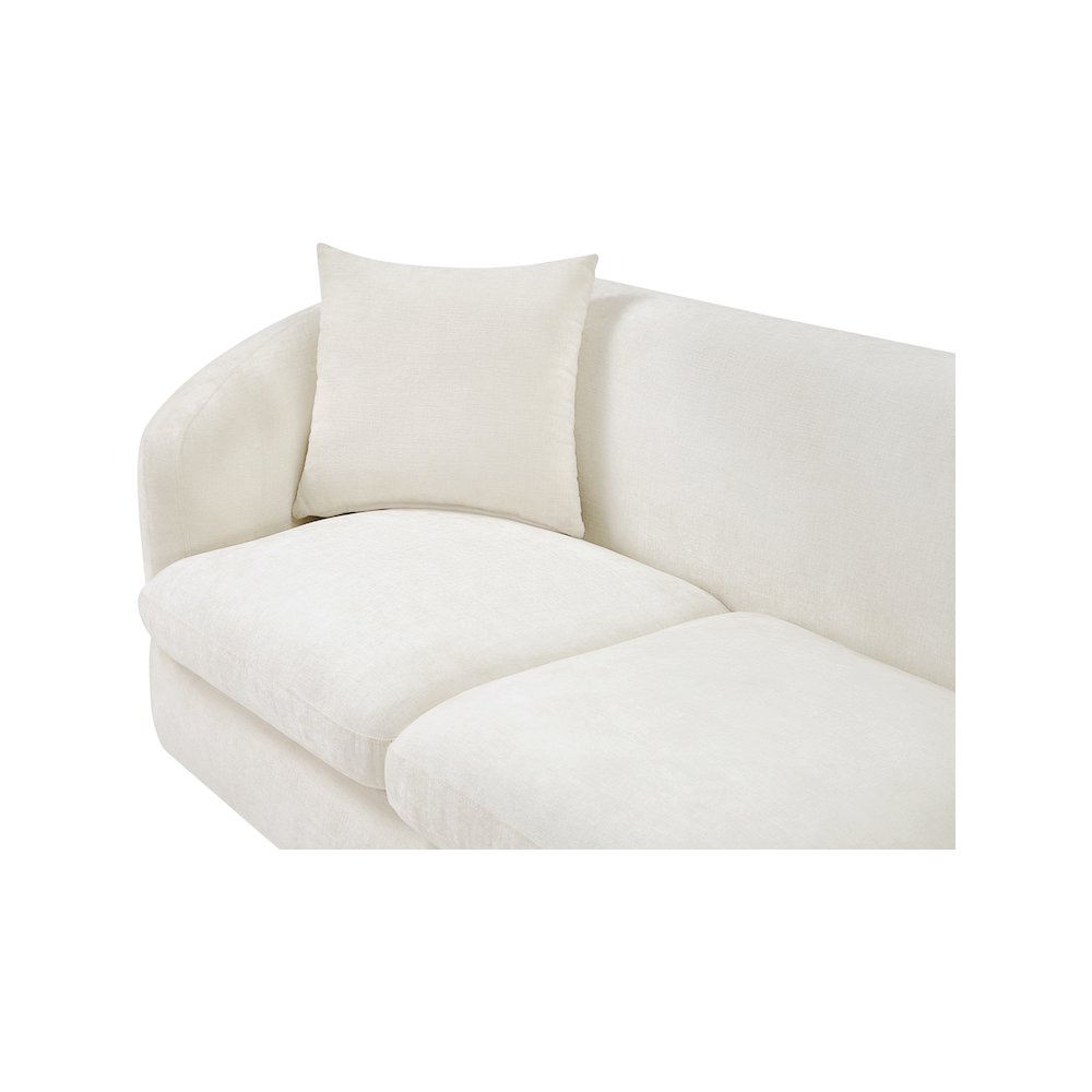 Penelope Cream Chenille Fabric Loveseat. Picture 7