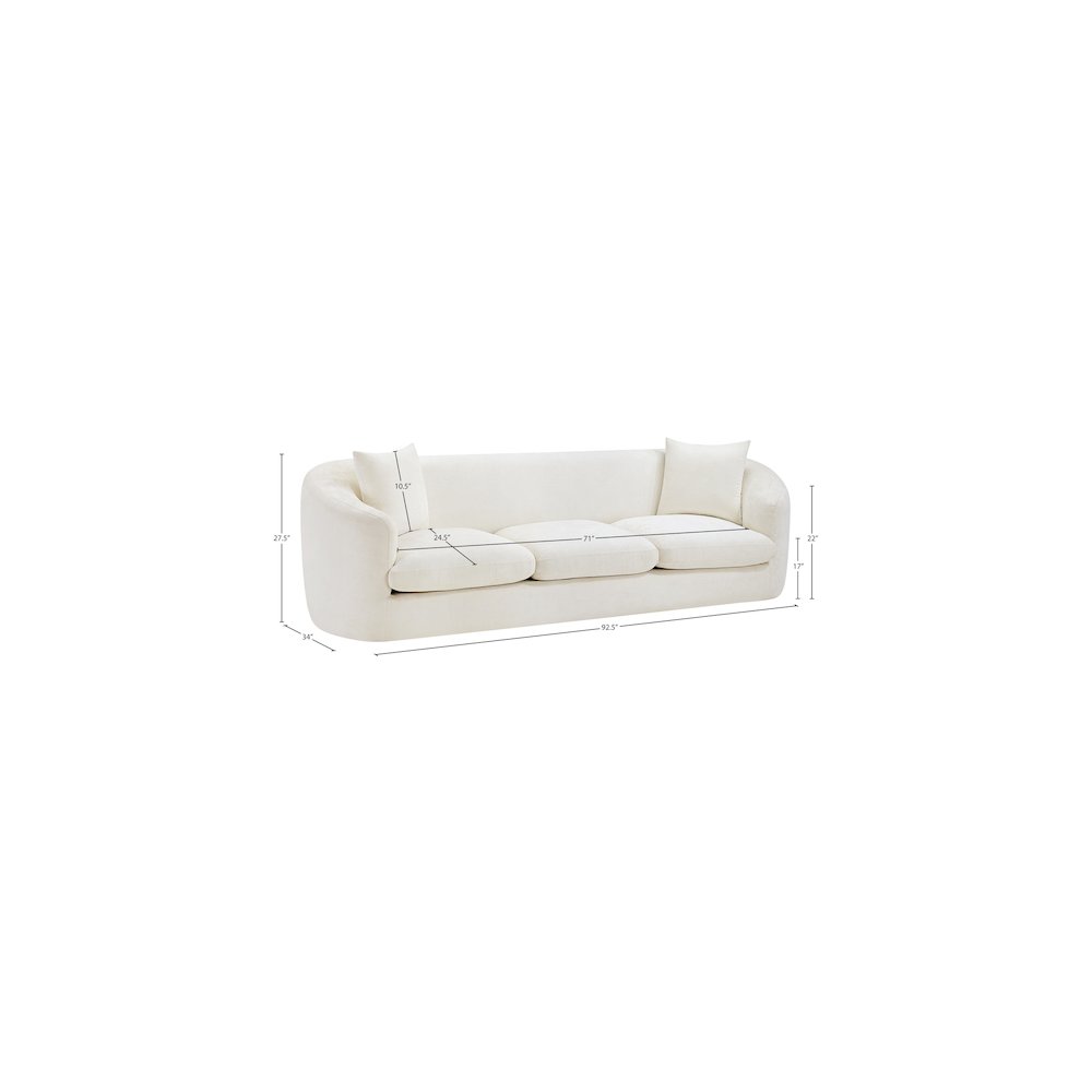 Penelope Cream Chenille Fabric Sofa. Picture 14