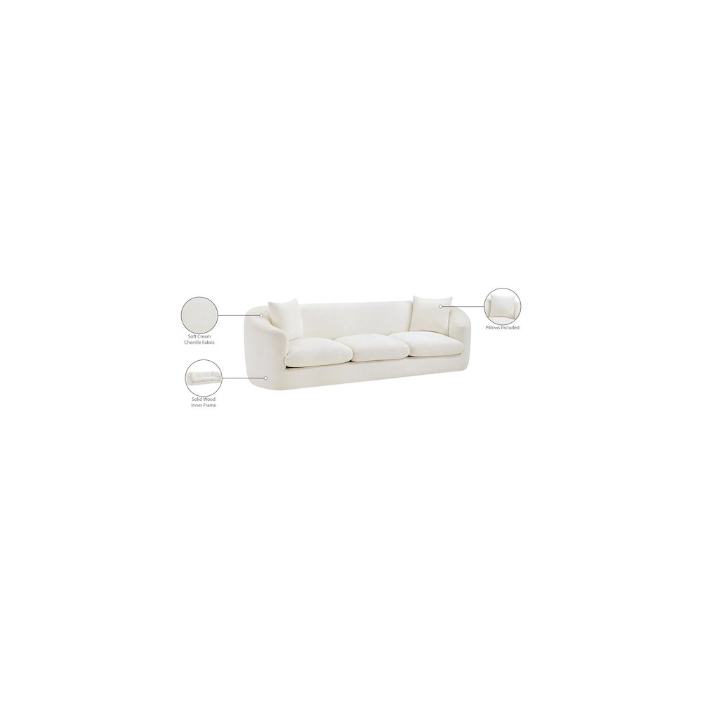 Penelope Cream Chenille Fabric Sofa. Picture 15