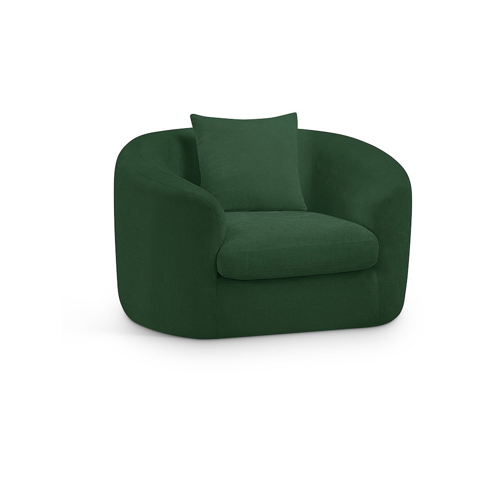Penelope Green Chenille Fabric Chair. Picture 1