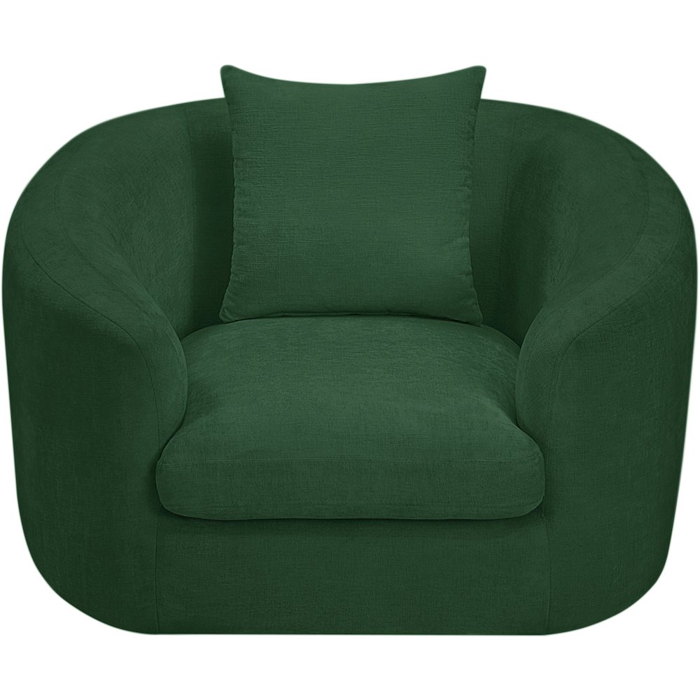 Penelope Green Chenille Fabric Chair. Picture 5
