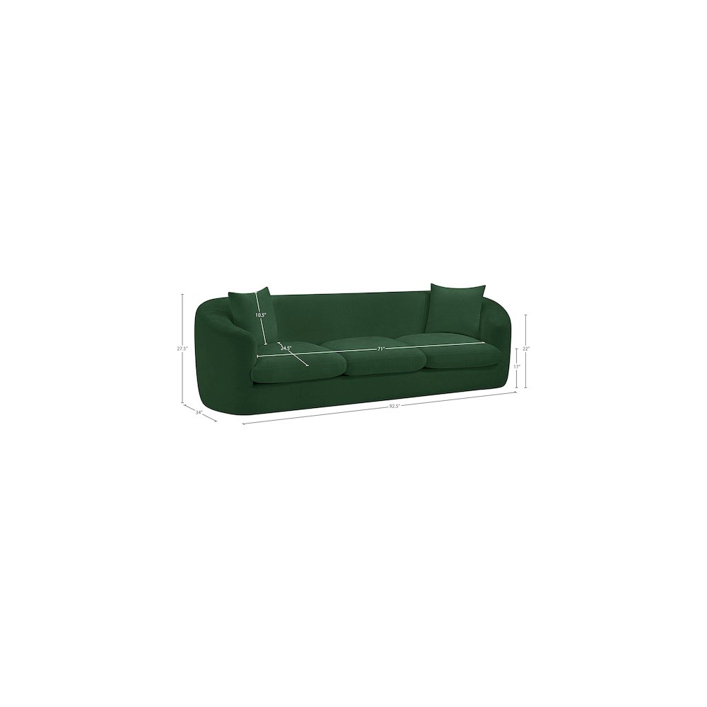 Penelope Green Chenille Fabric Sofa. Picture 14