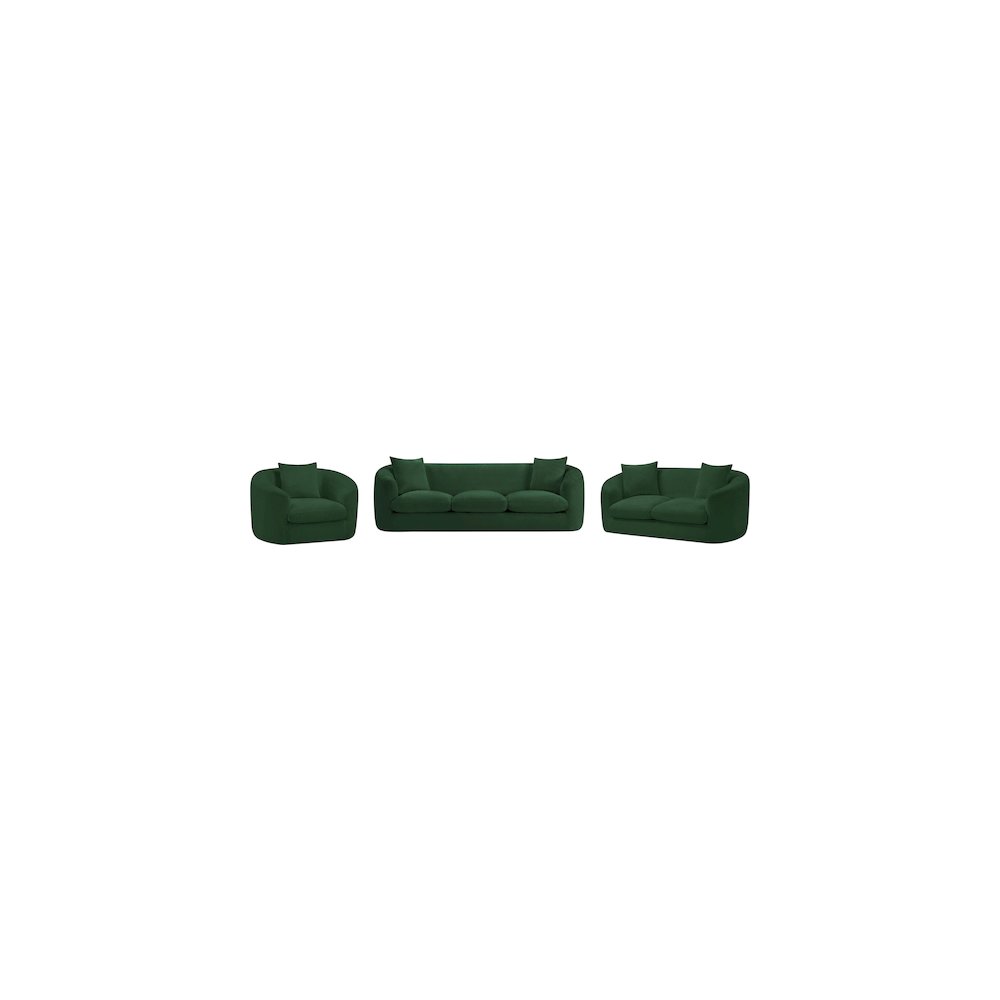 Penelope Green Chenille Fabric Sofa. Picture 10