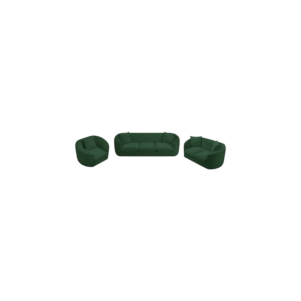 Penelope Green Chenille Fabric Sofa. Picture 11