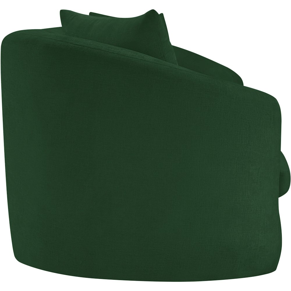 Penelope Green Chenille Fabric Sofa. Picture 3