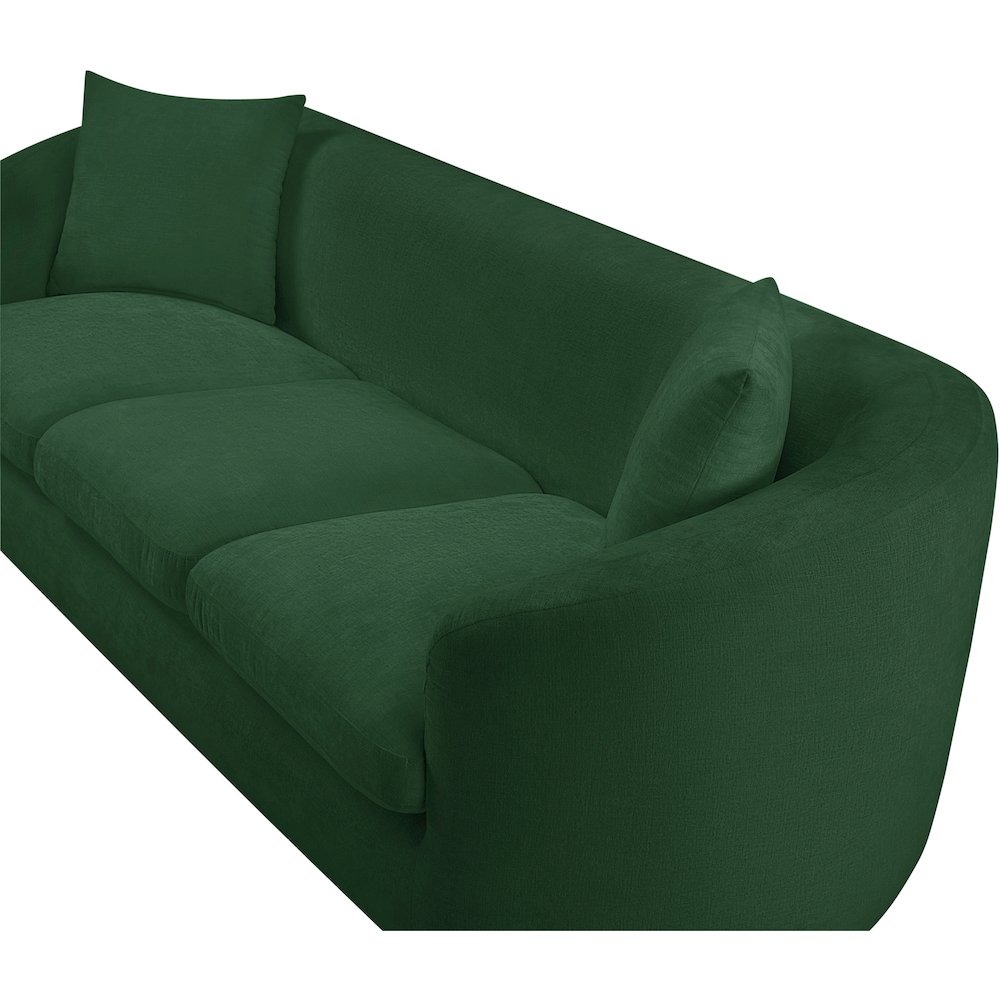 Penelope Green Chenille Fabric Sofa. Picture 8