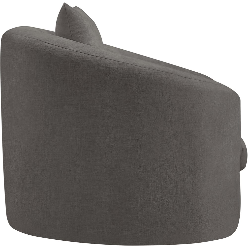 Penelope Grey Chenille Fabric Chair. Picture 3