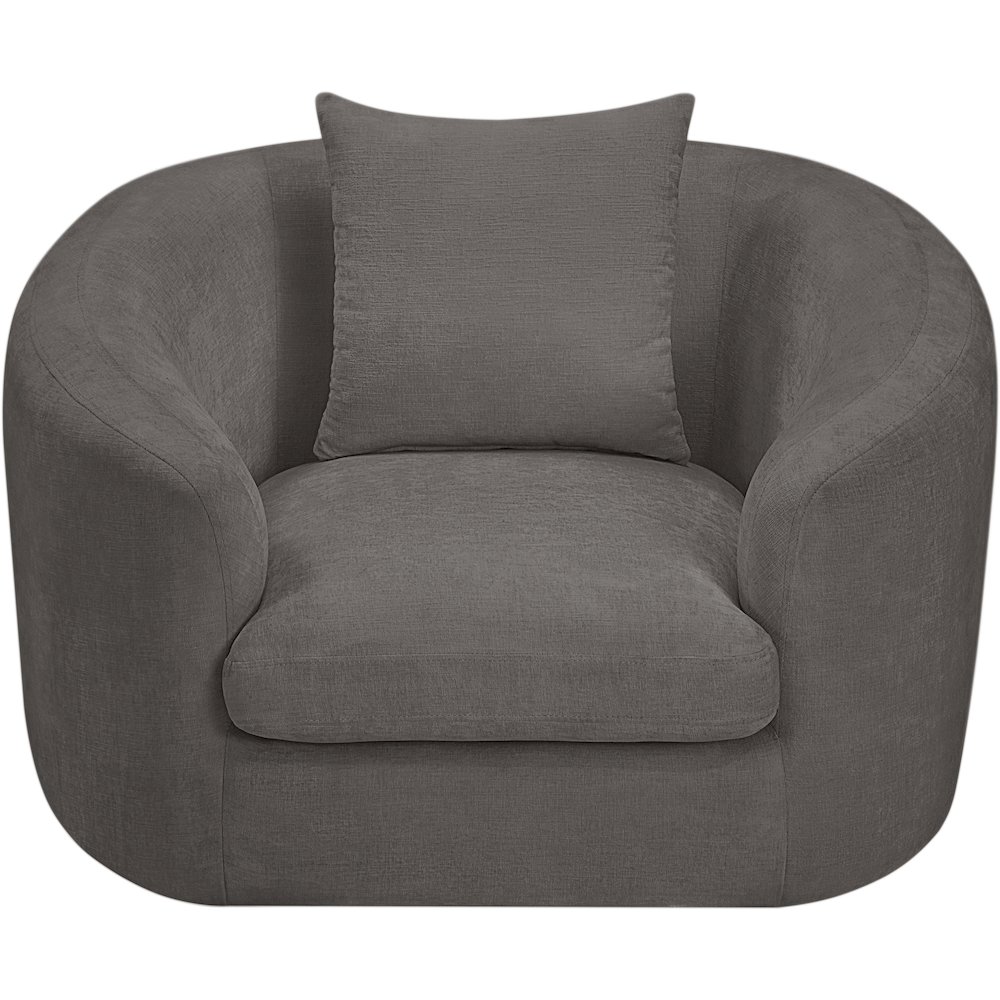 Penelope Grey Chenille Fabric Chair. Picture 5
