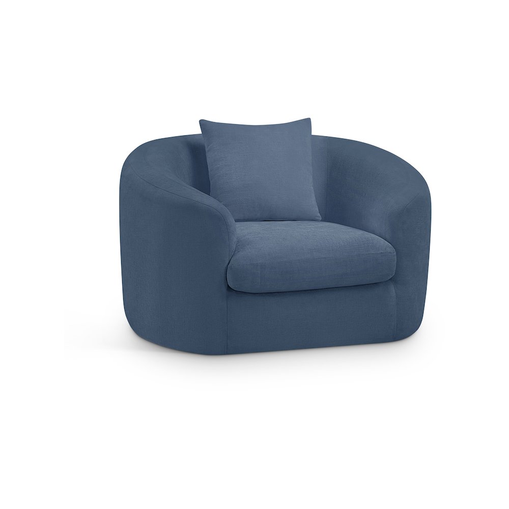 Penelope Light Blue Chenille Fabric Chair. Picture 1