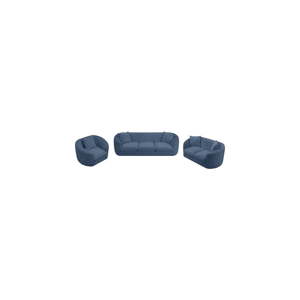 Penelope Light Blue Chenille Fabric Chair. Picture 9